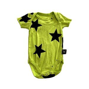 Nununu Star Onesie in Hot Lime